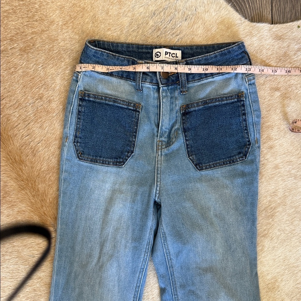PTCL Women's Flare Jeans in Blue with Dark Pockets size 25 - Picture 5 of 14